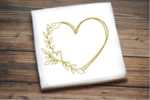 Elegant One-Line Heart with Floral Border