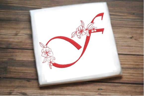 F Floral Monogram Letter
