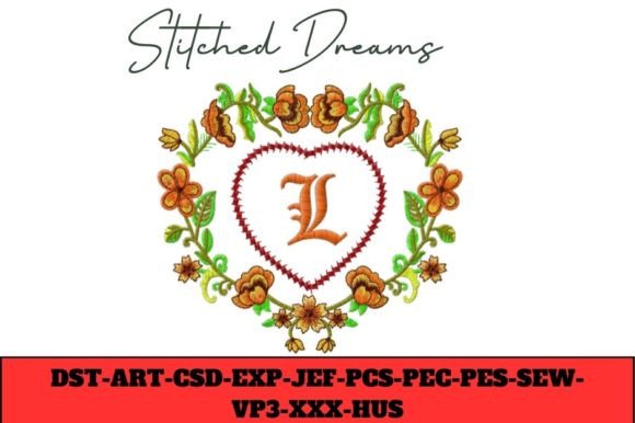Floral Heart Letter L