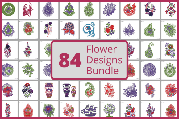 Flower Patch Embroidery Designs Bundle